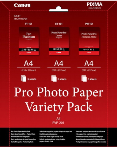 Canon fotopaber PVP-201 Pro Photo Paper Variety Pack A4 3x5 lk