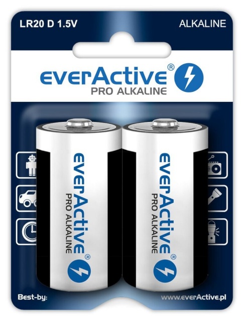 everActive patarei LR20/D PRO AL KALINE Blister 2 tk
