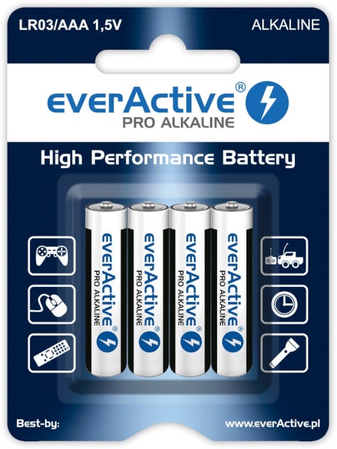 everActive patarei LR03/AAA PRO Alkaline Blister 4 tk