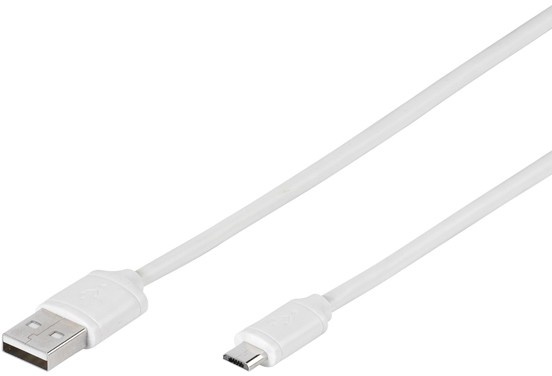 Vivanco kaabel USB - microUSB 1,0m, valge (35816)