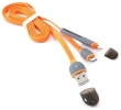 Platinet kaabel USB - microUSB/Lightning 1m, oranž (42873)