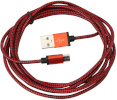 Platinet kaabel microUSB 2m punutud, punane