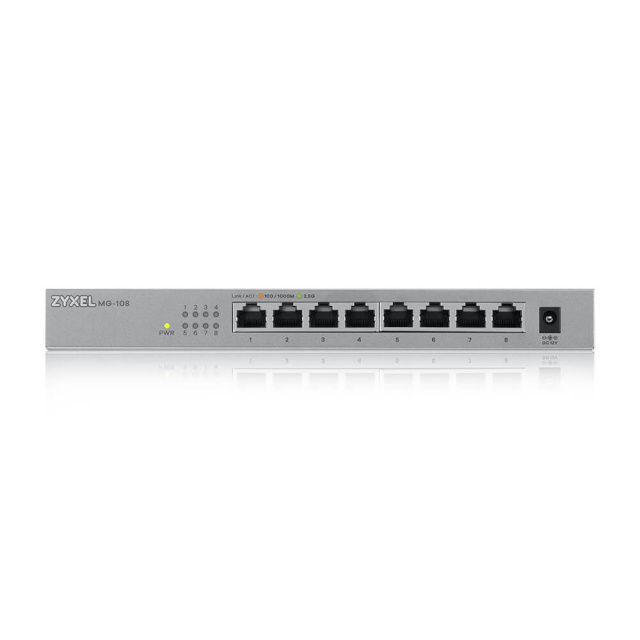Zyxel switch MG-108 Unmanaged 2.5G Ethernet (100/1000/2500) Steel