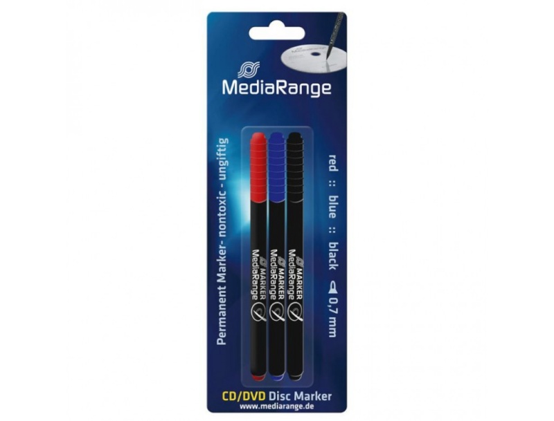 MediaRange CD-marker Permanent Marker 3tk punane/must/sinine