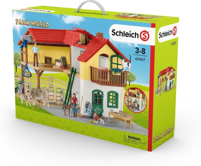 Schleich komplekt Large Farm House, Talu talli ja loomadega (42407)
