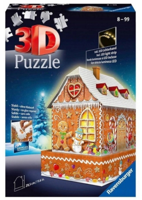 Ravensburger Poland 3D pusle Buildings at Night Gingerbread Hut, 216-osaline