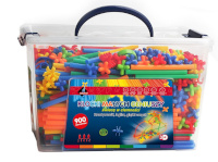 ASKATO plastmassist klotsid Blocks of Little Geniuses - Glowing straws, 900 elementi