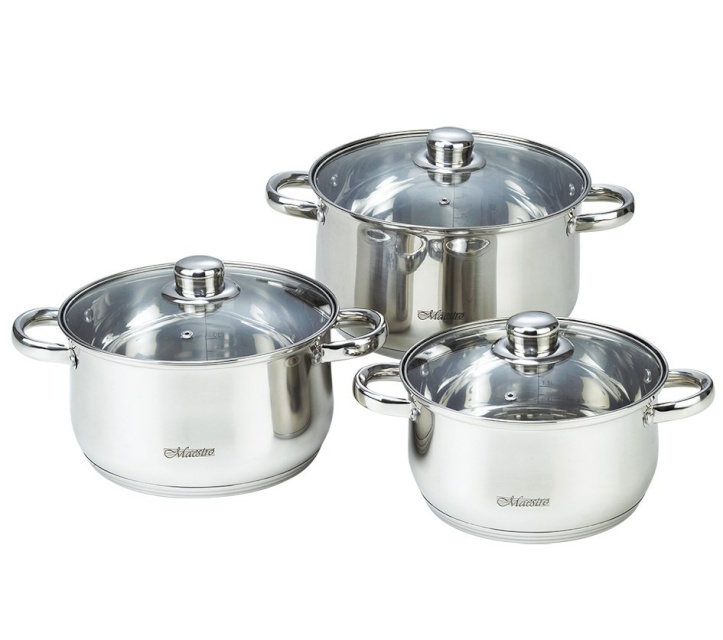 Maestro pottide komplekt MR-2020-6M Cookware Set, Stainless Steel, 6-osaline