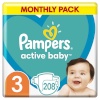 Pampers mähkmed Active Baby - suurus 3, 208 tk, 6–10 kg