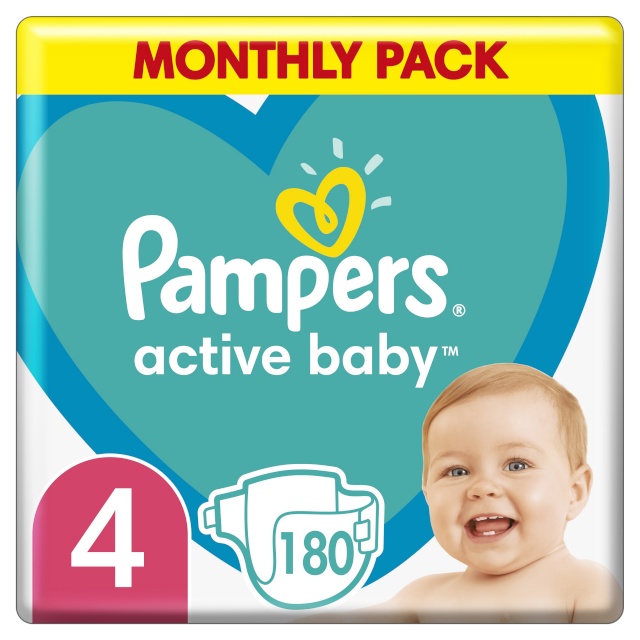 Pampers mähkmepüksid Active Baby - suurus 4, 9kg-14kg, 180 tk