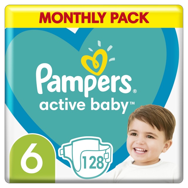 Pampers mähkmed Active Baby - suurus 6, 128 tk, 13kg-18kg