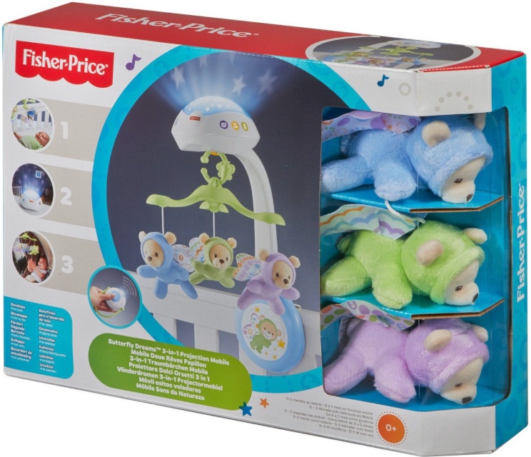 Fisher-Price voodikarussell Mõmmid 3in1 Butterfly Dreams (CDN41)