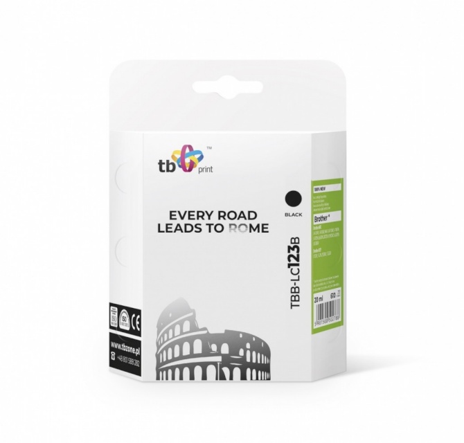 TB Print tindikassett Brother LC123 must TBB-LC123B