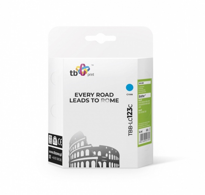 TB Print tindikassett Brother LC123 Cyan TBB-LC123C tsüaan