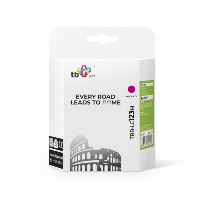 TB Print tindikassett Brother LC123 Magenta TBB-LC123M 