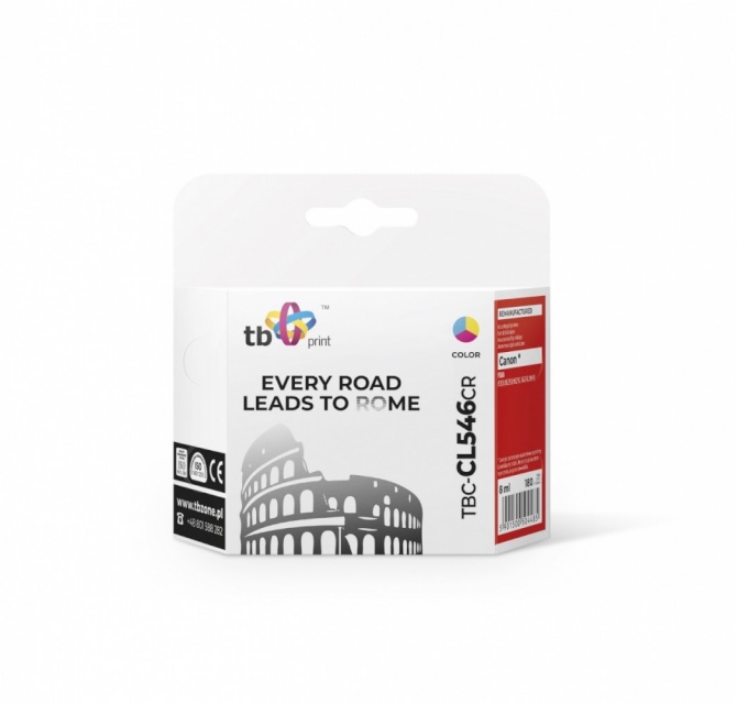 TB Print tindikassett Inf Canon PIXMA iP2850/MG2950/2550/2450/MX495 TBC-CL546CR Refill