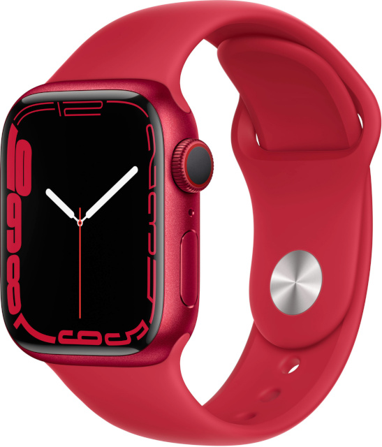 Apple Watch Series 7 GPS + Cellular, 41mm (PRODUCT) RED Aluminium Case with (PRODUCT) RED Sport Band, punane