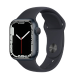 Apple Watch Series 7 GPS 41mm Midnight Aluminium Case with Midnight Sport Band, tumehall 