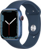 Apple Watch Series 7 GPS + Cellular, 41mm Blue Aluminium Case with Abyss Blue Sport Band, sinine