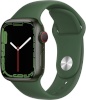 Apple Watch Series 7 GPS + Cellular, 41mm Green Aluminium Case with Clover Sport Band, roheline