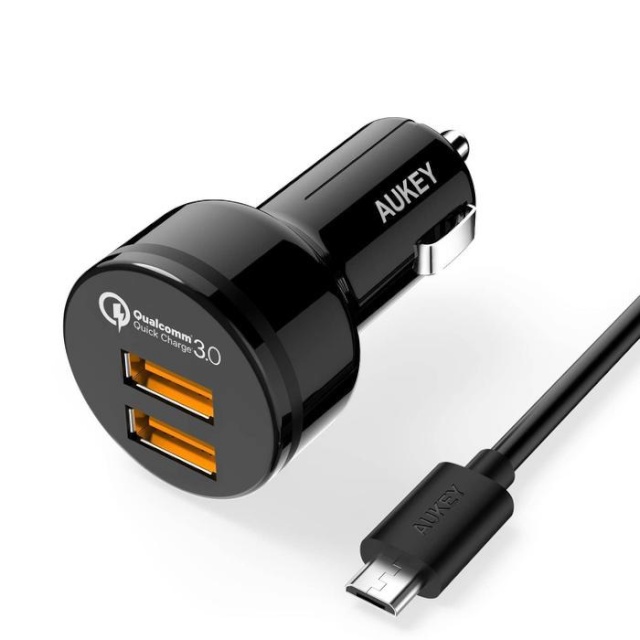 Aukey Car Charger 1.2-Port (USB type A) with Quick charge 3.0 CC-T8 must