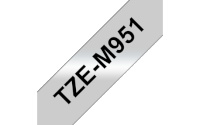 Brother etiketiprinteri etiketid TZe-M951 24mm, hõbe/must