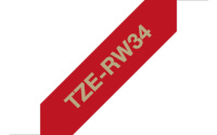 Brother etiketiprinteri etiketid TZe-RW34 12mm kangast, punane/kuldne