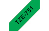 Brother etiketiprinteri etiketid TZe-751 24mm, roheline/must