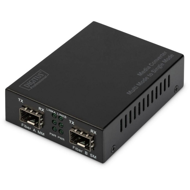 DIGITUS media konverter Gigabit Ethernet 1000 Base-X Multi Mode -> 100Base-X, 1000Base-X Single Mode