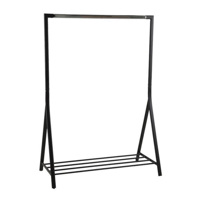 H4Y riiete stange BRENT, jalatsiriiuliga, 117x59xH165cm, metallist, must/kroom