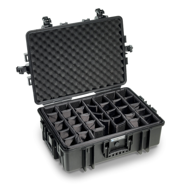 B&W kohver Outdoor Case Type 6500 polsterdatud vaheseintega, must