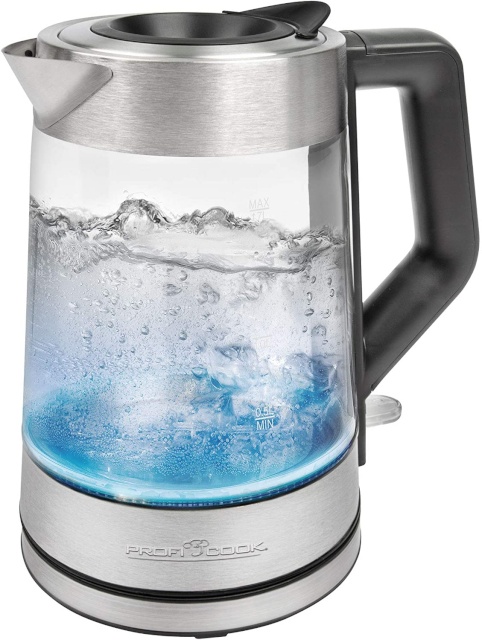 Proficook veekeetja PC-WKS 1190G Glass Kettle, 1,7L, 2200W, hõbedane