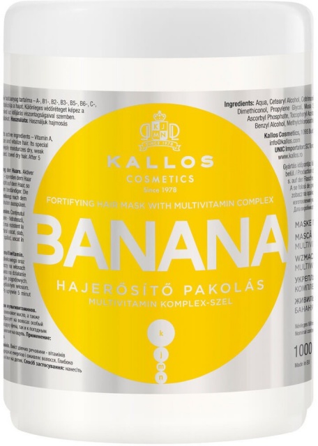 Kallos juuksemask Banana 1000ml, naistele