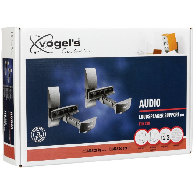 Vogels seinakinnitus kõlarile VLB200 Speaker Wall Mount 20kg, 2 tk, must