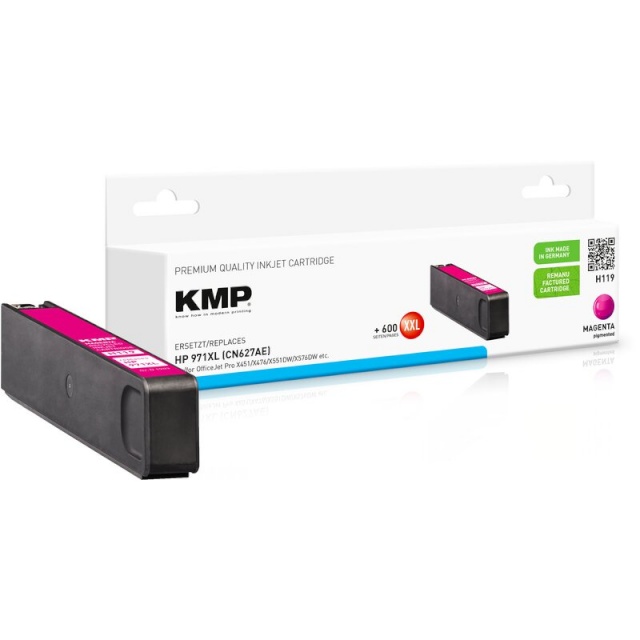 KMP tindikassett H119 HP 971XL Refilled, magenta