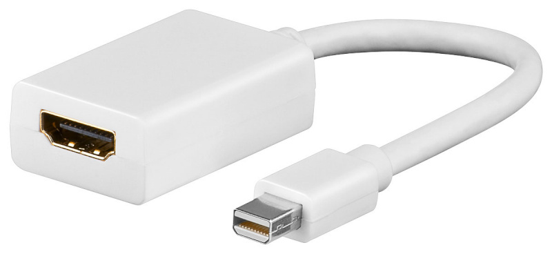 Goobay adapter Mini DisplayPort (M) -> HDMI (F), 2K, edastab ka heli (Mac) 51729, valge