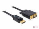 Delock kaabel DisplayPort 1.1 (M) > DVI 24+1 (M) Passive 5 m, must