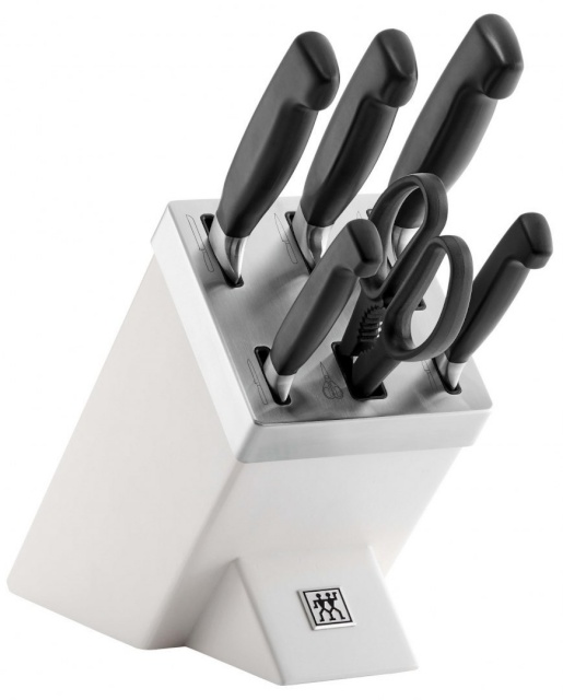 Zwilling 7-osaline kööginugade komplekt iseteritava noahoidikuga, valge