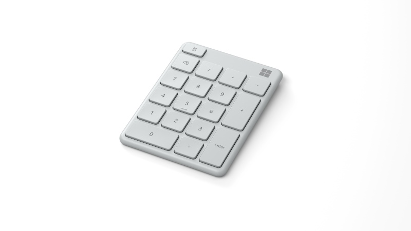 Microsoft klaviatuur Microsoft Keyboard MS NUMBER PAD Keyboard layout QWERTY, Glacier, Bluetooth, Wireless connection, 81 g