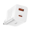 Baseus kiirlaadija adapter Super Si Pro USB+USB-C 30W, valge