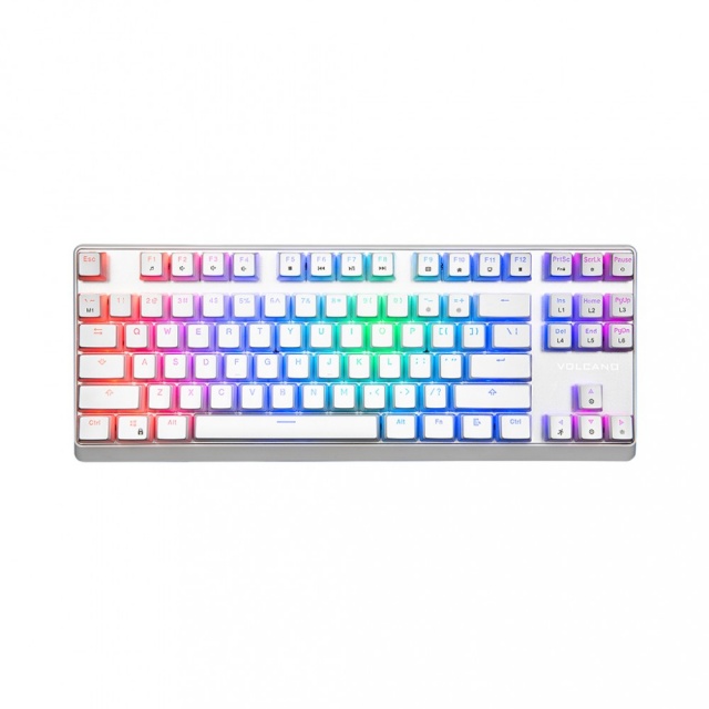 Modecom klaviatuur Mechanical Keyboard RGB Pudding Edition, valge