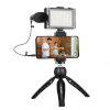 Puluz Live broadcast kit statiivi kinnitus + LED lamp + mikrofon + phone clamp