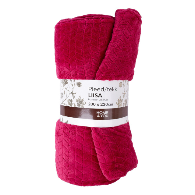 Pleed LIISA XL, 200x230cm, vaarikapunane