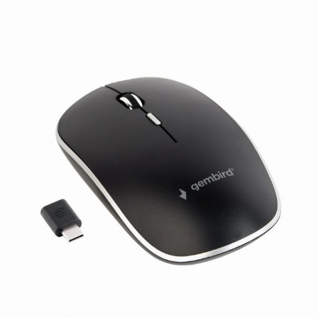 Gembird hiir Silent Optical Mouse MUSW-4BSC-01, Wireless USB-C, must
