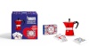 Bialetti espressokann + mängukaardid komplekt MOKA EXPRESS 3TZ Set + Carte, punane