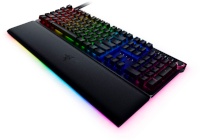 Razer klaviatuur Huntsman V2 Optical Gaming Keyboard RGB LED light, QWERTY US International, Wired, must, Linear punane Switch, Numeric keypad