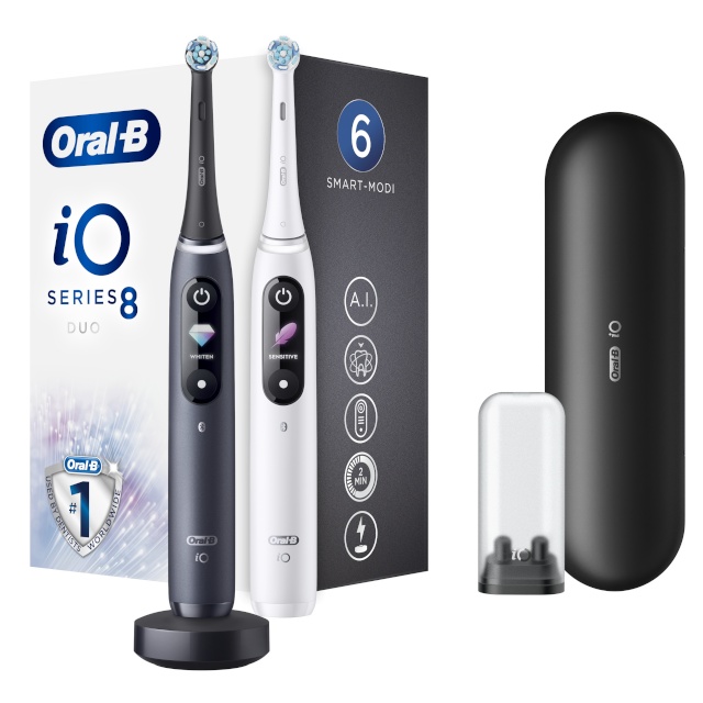 Braun hambahari Oral-B iO Series 8 DUO (iOM8D.2H2.2BD), must + valge