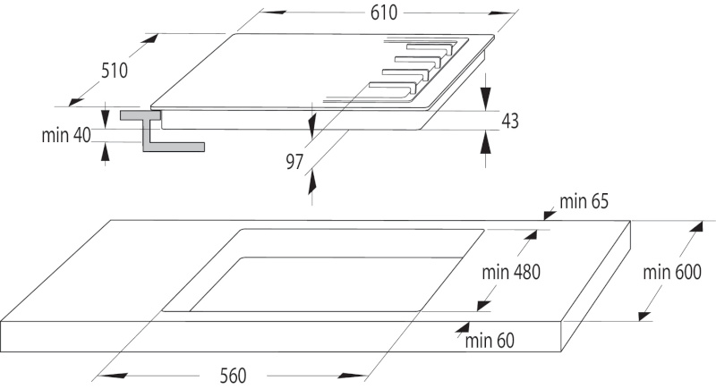Gorenje pliidiplaat Hob GT641KB Gas, Number of burners/cooking zones 4, Mechanical, must
