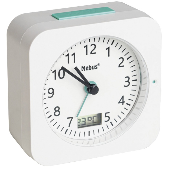 Mebus äratuskell 25610 Radio Alarm Clock, valge