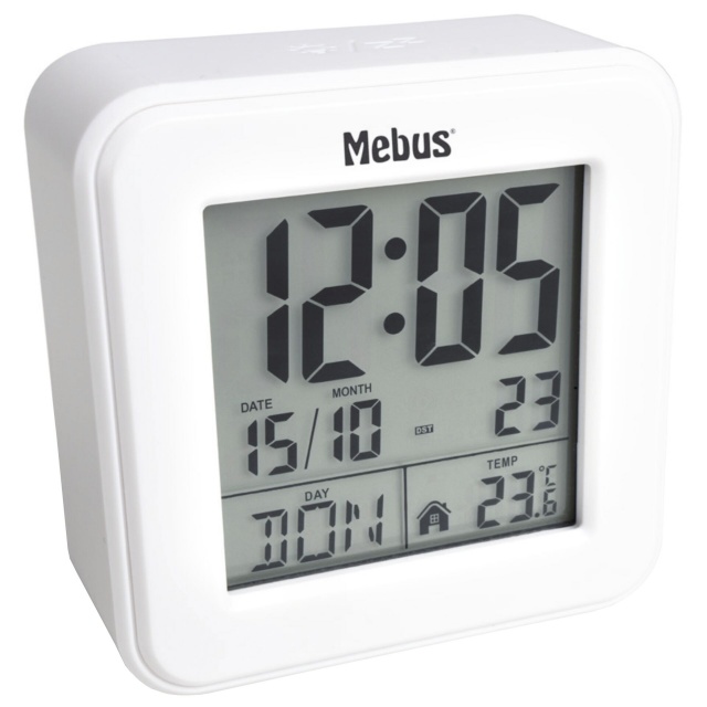 Mebus äratuskell 25594 Radio Alarm Clock, valge